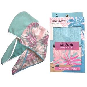 Set of 2 California Dreamin' Turban Hair Towels - Perfect For All Hair Types